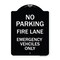 Signmission Fire Lane Emergency Vehicles Only Heavy-Gauge Aluminum Architectural Sign, 24" x 18", BW-1824-23985 A-DES-BW-1824-23985 - alternate 1